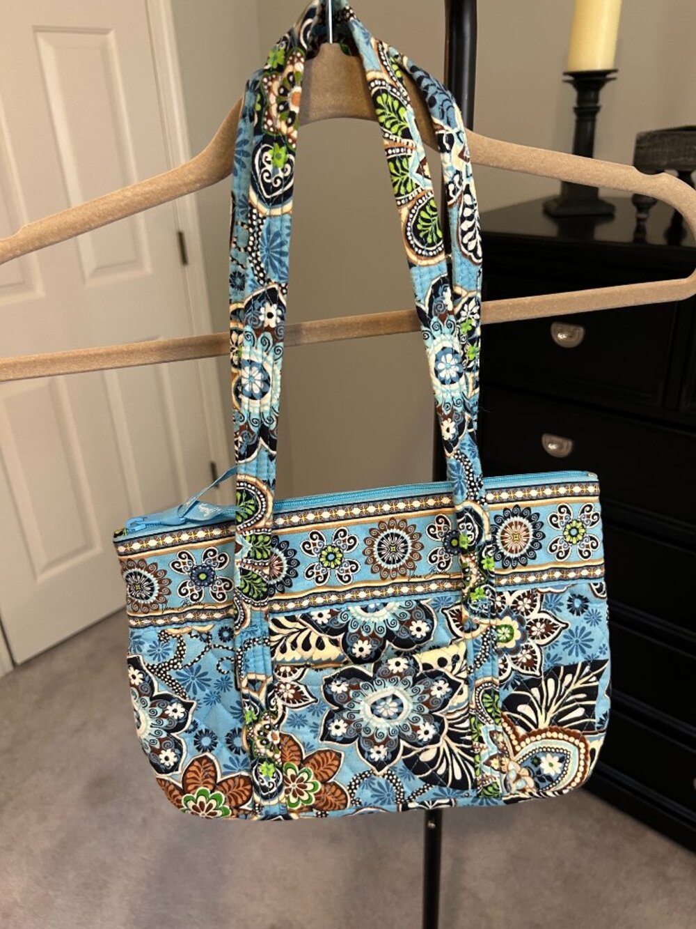 Retired Vera Bradley Baily Blue Little Betsy Bag Pristine Condition